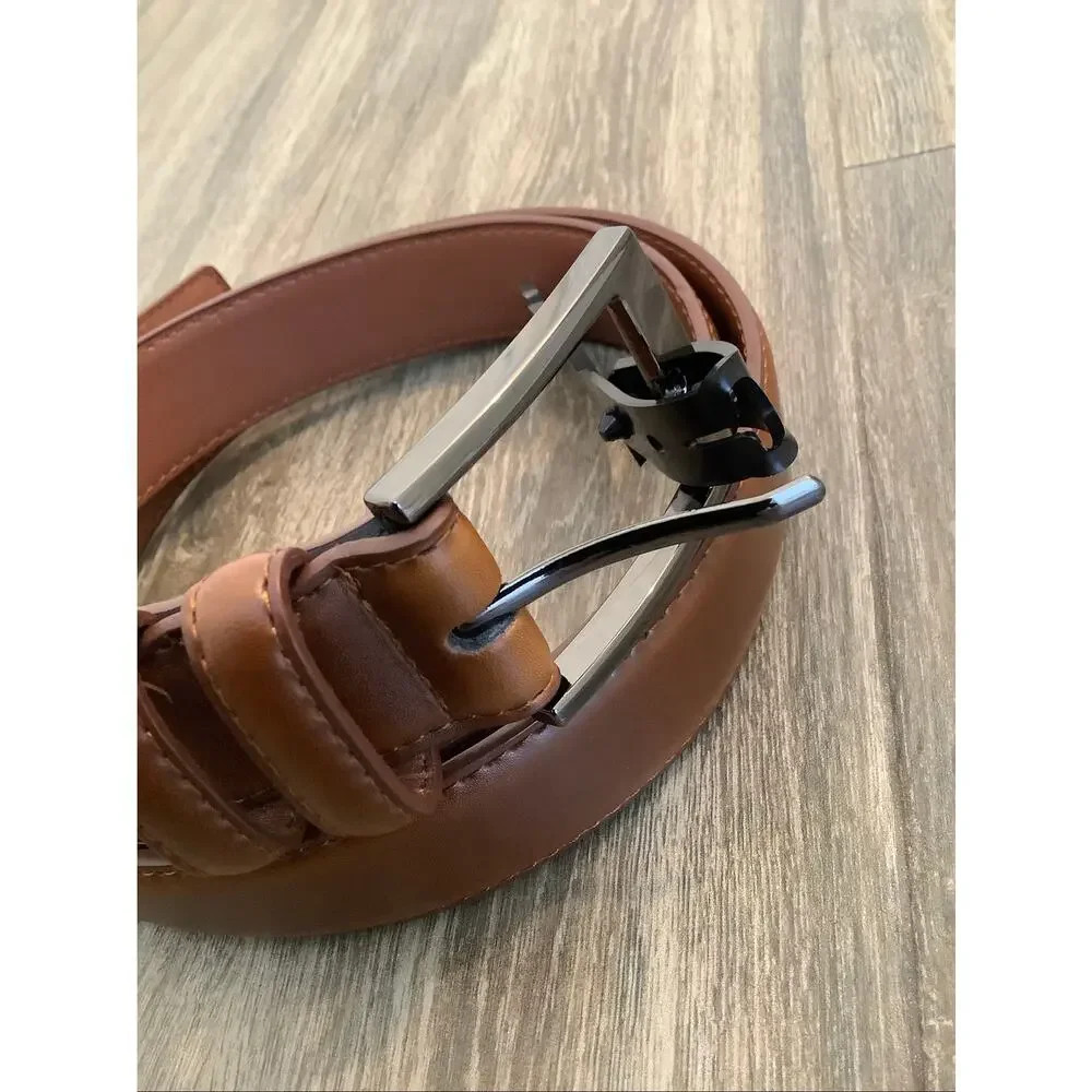 Allen Edmonds Men's 38 Dark Walnut Leather Wide Basic Dress Belt Formal A19-3